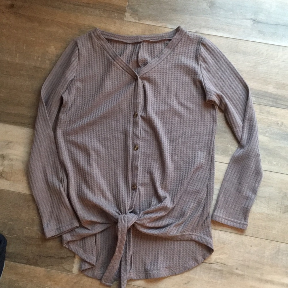Taupe button shirt